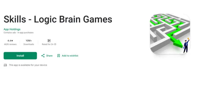 Skills game for Brain power