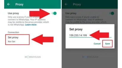 Whatsapp Proxy Setting