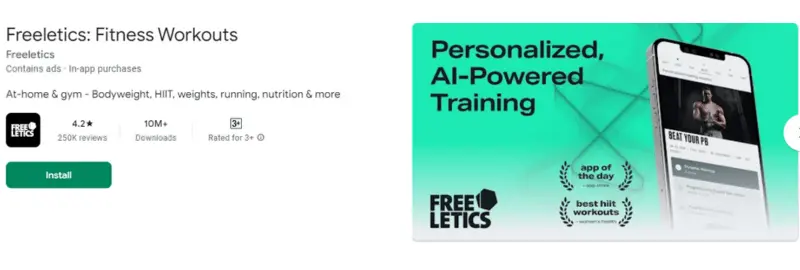 Freeletics work out app